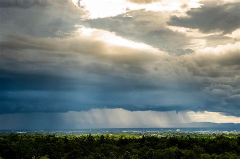 Premium Photo | Thunder storm sky rain clouds