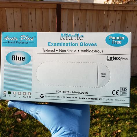 Nitrile Exam Gloves, Powder Free, Small Size 100 Counts, Latex Free, Blue Color, Textured, Non ...