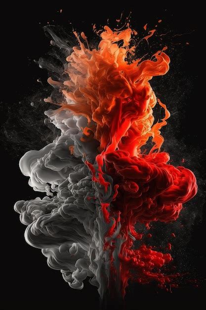 Premium AI Image | A red and white fire and smoke background.