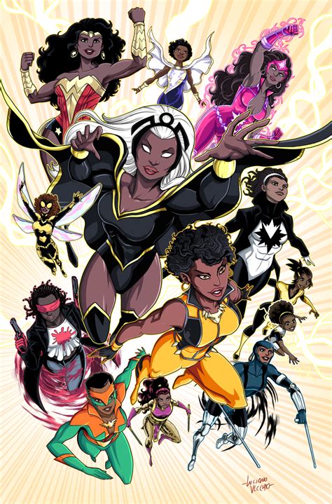 Black Superheroines (Marvel & DC) by Luciano Vecchio | Комиксы, Марвел, Искусство