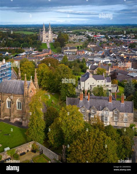 Aerial views of Armagh City, County Armagh, Northern Ireland Stock ...