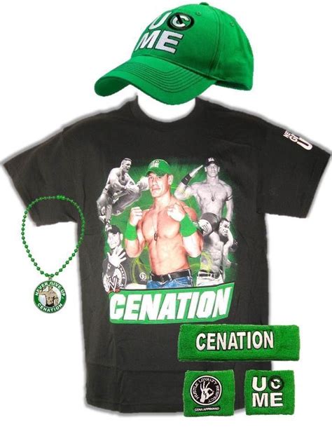 John Cena Green Cenation Costume Hat T-shirt Wristbands Pendant | John ...