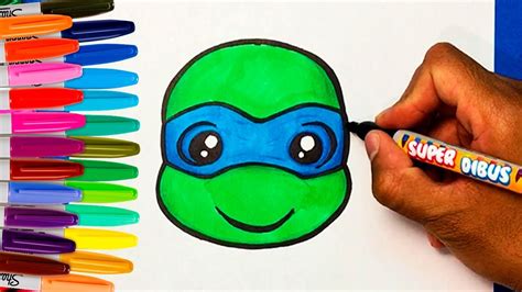 COMO DIBUJAR A LEONARDO KAWAII DE LAS TORTUGAS NINJA (TMNT) FACIL PASO A PASO - YouTube