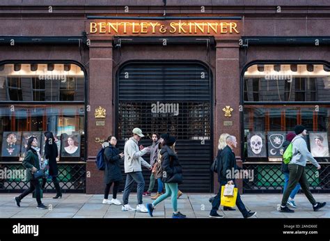 Bentley & Skinner royal jewellers shop front on Piccadilly, London, UK, Europe urban view of ...