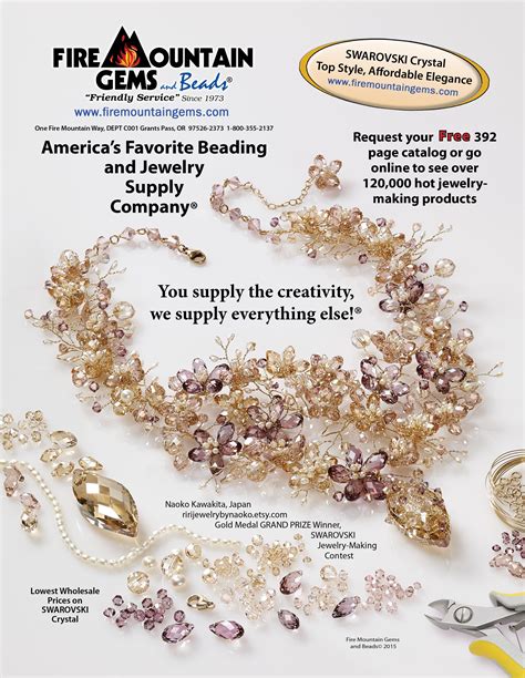 BEAD STYLE Magazine January 2015 issue Back Cover ad featuring "Cherry Blossoms in Bloom" Design ...