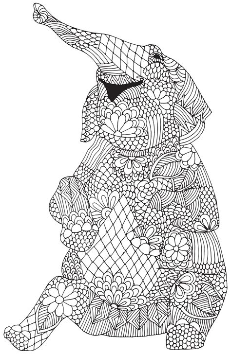 Elephant Zentangle Coloring Pages at GetColorings.com | Free printable ...