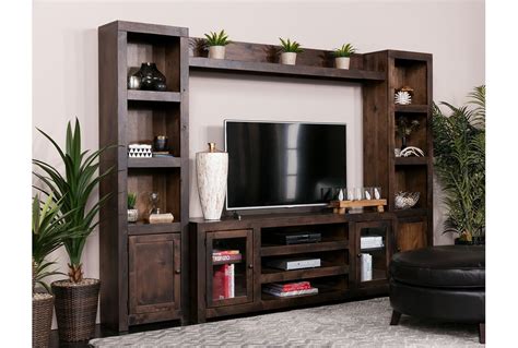 Walton 112" 4 Piece Entertainment Center With Glass Doors | Living room ...