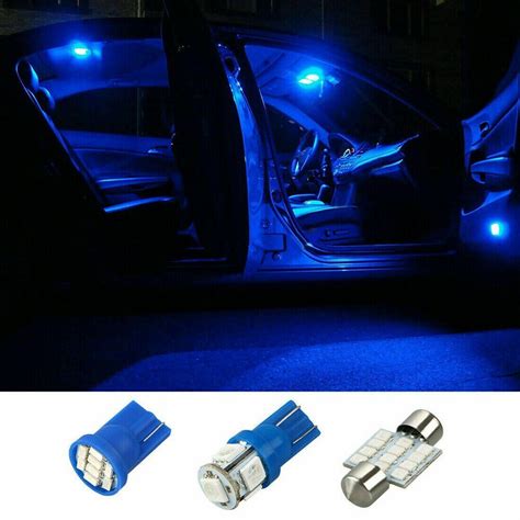 13pcs 8000K Blue LED Interior Lights Bulbs Kit Car Trunk Dome License ...