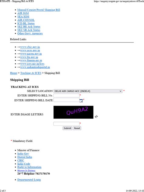 ICEGATE - Shipping Bill at ICES | PDF