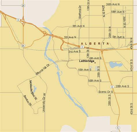 Lethbridge Map - Canada