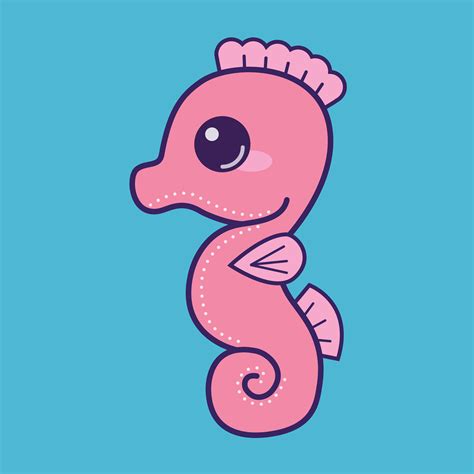 Seahorse #kawaii #cute #illustration #vector #seahorse #pincinc | Cute kawaii animals, Cute ...