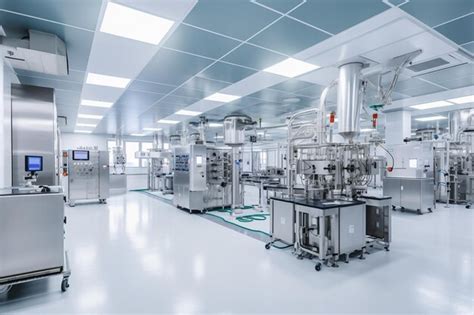 Premium AI Image | Modern Pharmaceutical Factory Interior