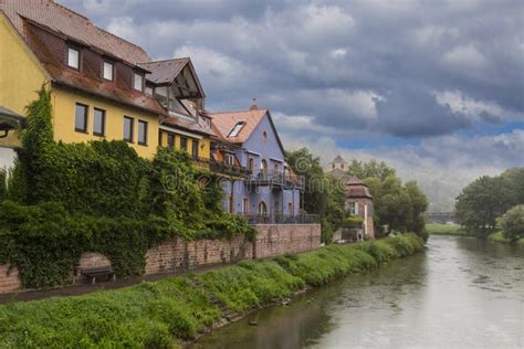 Wertheim am Main Old City, Germany - Houses on the Waterfront O Stock Image - Image of ...