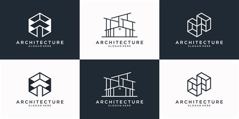 Collection of architecture logo design template. Minimalist building ...