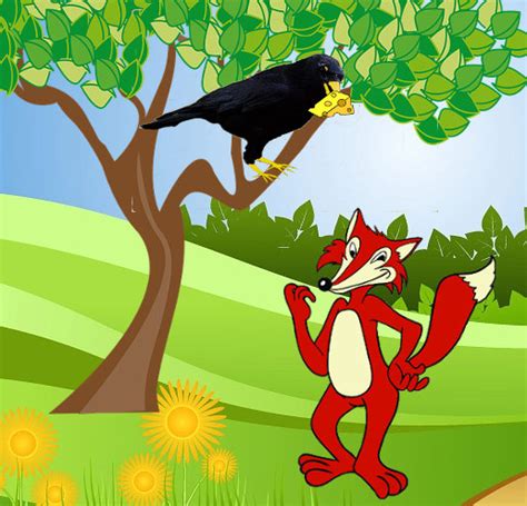 A cunning fox was having a stroll in the forest when he noticed a crow ...