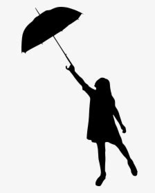 Two Girls Umbrella Silhouette