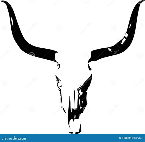 Longhorn steer skull stock vector. Illustration of bull - 9406314