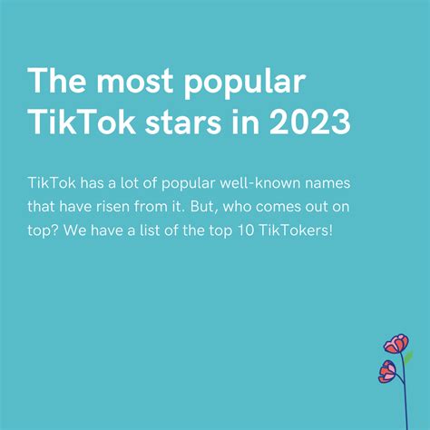 Top 10 TikTok stars in 2023