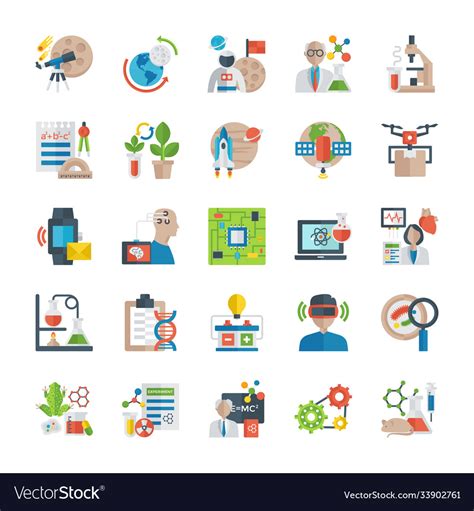 Science and technology icons pack Royalty Free Vector Image