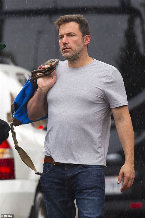 Ben Affleck hangs out in the rain on the set of film Deep Water in New ...