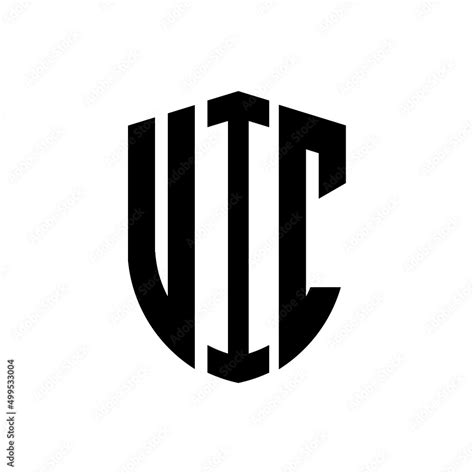 UIC letter logo design. UIC modern letter logo with black background ...