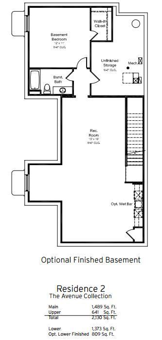 Berkley Homes Avenue collection Residence #2, basement plan | Basement ...