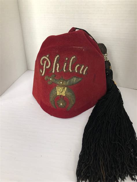 Vintage Shriners Masonic Fez Hat Philae Nova Scotia Made by Harry M. Osers New York - Etsy