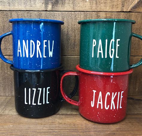 Personalize a Enamelware Tin Camping Mug | Etsy