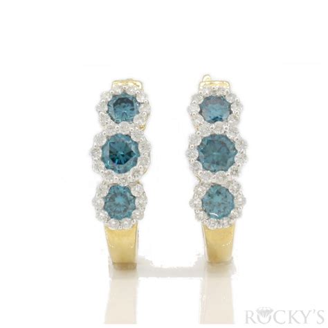 Blue diamonds earrings with 1.19 carats