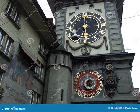 The Clock Tower or Zeitglockenturm in the City Center of Bern Editorial ...