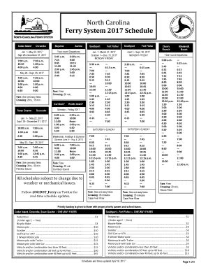 Fillable Online Ferry Schedule - NCDOT Fax Email Print - pdfFiller