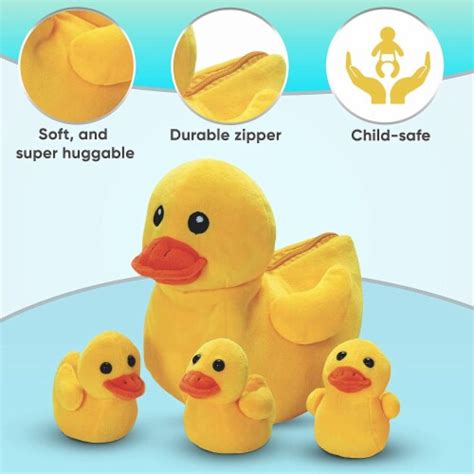 KOVOT Plush Mother Duck & 3 Quacking Baby Ducklings, Mother Duck & 3 ...