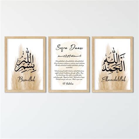 Islamicwallart, Islamische Poster, Bismillah, Elhamdulillah, Sofra duasi - Etsy.de | Islamic ...