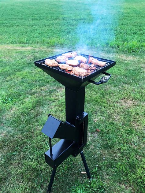 Charcoal Grill Attachment, Rocket Stove Charcoal Grill, Camping Stove ...