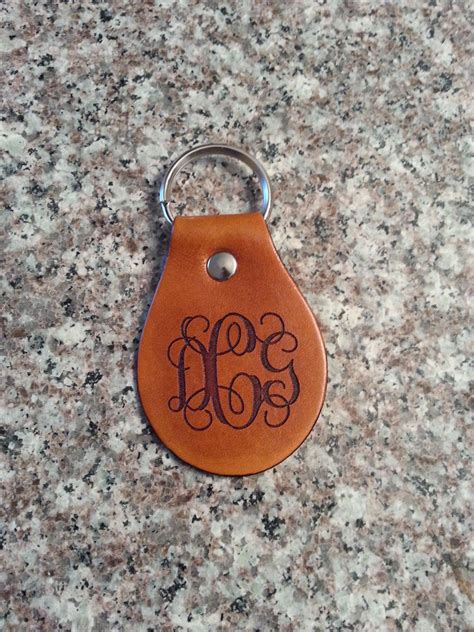 Monogram Leather keychain by 2orangefrogs on Etsy, $10.00 | Leather keychain, Leather keychain ...