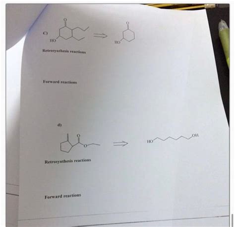 Solved HO HO Retrosynthesis reactions Forward reactions d) | Chegg.com