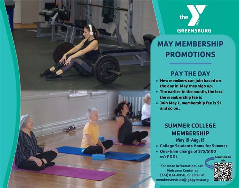 May Membership Promotions - YMCA of Greensburg, PA | YOUTH DEVELOPMENT ...