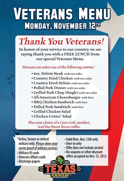 Veterans Day Free Meals For Veterans – Idalias Salon