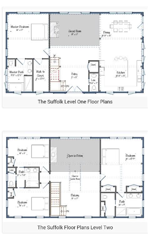 2 story Barndominium plan | Farmhouse floor plans, Barndominium floor plans, House plans farmhouse