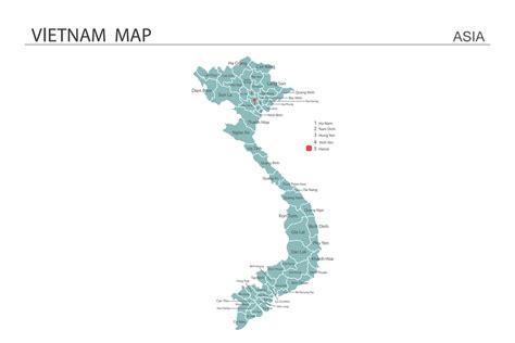 Vietnam map vector illustration on white background. Map have all ...