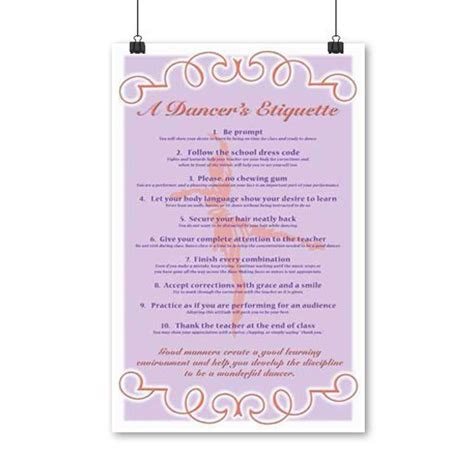 A Dancer’s Etiquette Studio Poster | Studio basics, Dance studio, Ballet posters