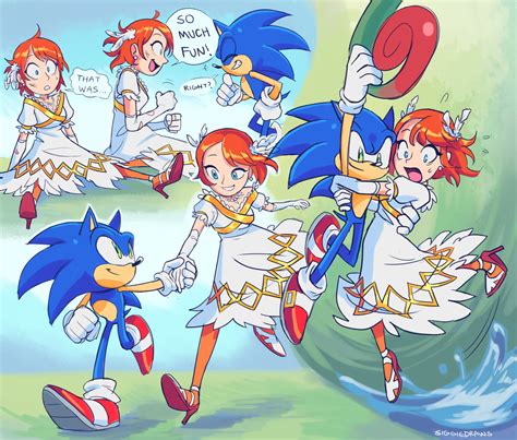 sonic the hedgehog and princess elise the third (sonic and 1 more) drawn by siggiedraws | Danbooru