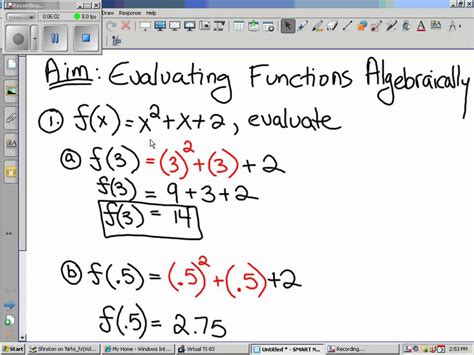 03.01.2011 - Algebra 2 - Evaluating Functions Algebraically - YouTube