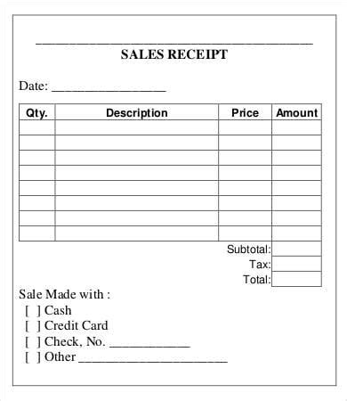 Sales Receipt Template - 10+ Free Word, PDF Documents Download | Free & Premium Templates