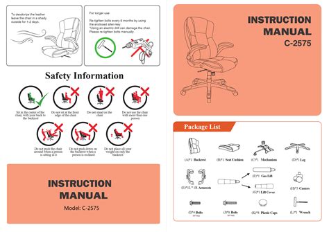 Installation Manual for Sweetcrispy Big and Tall Office Chair and JHK Executive Home Office Desk ...