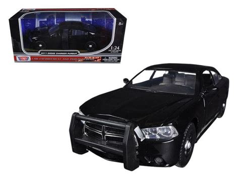 2011 Dodge Charger Pursuit Slick Top Unmarked Black Police Car 1/24 Diecast Car Model by ...