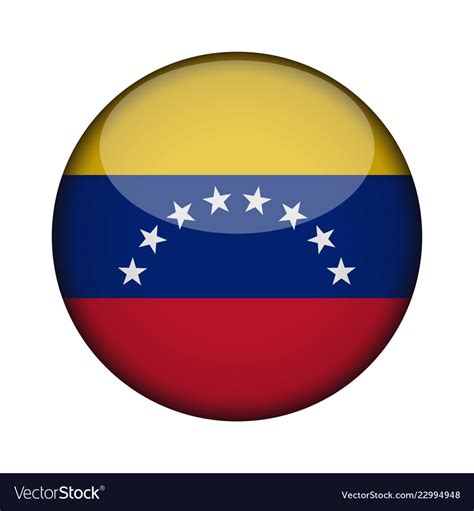 Venezuela flag in glossy round button of icon Vector Image