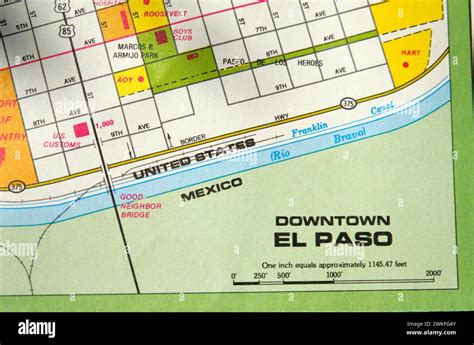 Downtown El Paso street map Stock Photo - Alamy