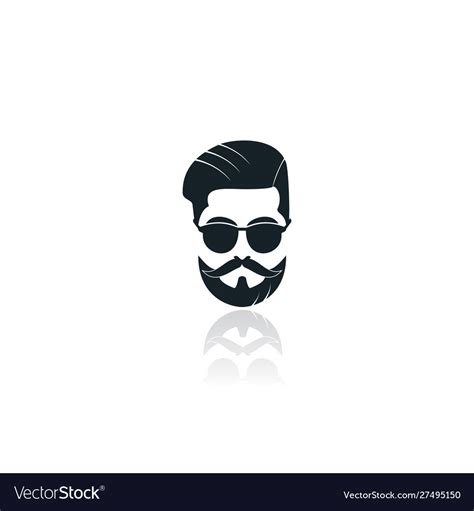 Man with beard logo Royalty Free Vector Image - VectorStock