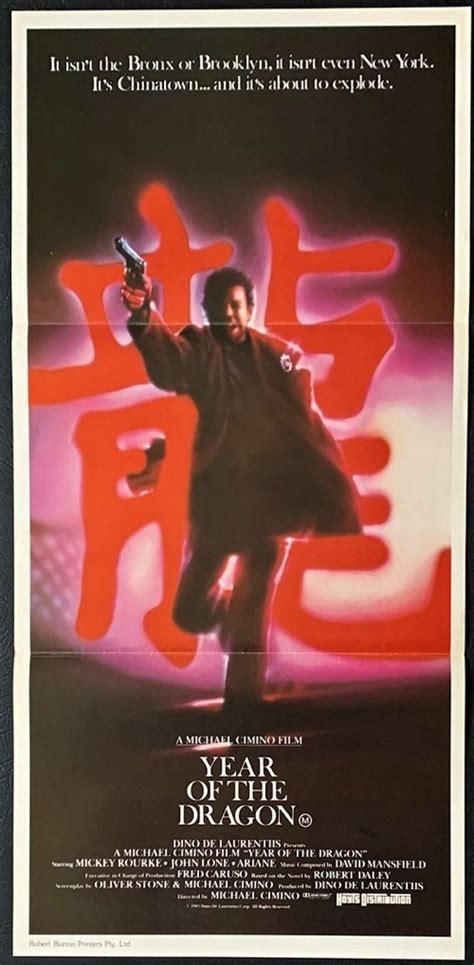 All About Movies - Year Of The Dragon Movie Poster Original Daybill 1985 Mickey Rourke Ariane ...